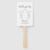 Eenvoudig minimaal script bruiloft ceremonie progr handwaaier (Achterkant)