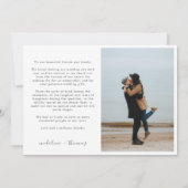 Eenvoudig Minimaal Script met 2 foto collage bruil Bedankkaart (Achterkant)