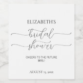 Eenvoudig Minimaal Script Zwart & Wit Bruidsuitnod Wijn Etiket (Enkel label)