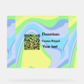 Eenvoudig minimaal streepjescode donaties venmo pa acryl bord (Voorkant)