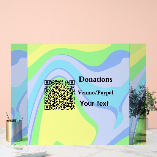 Eenvoudig minimaal streepjescode donaties venmo pa acryl bord (Huwelijk)