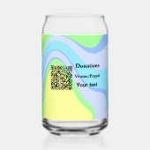 Eenvoudig minimaal streepjescode donaties venmo pa blikvorm glas (Achterkant)