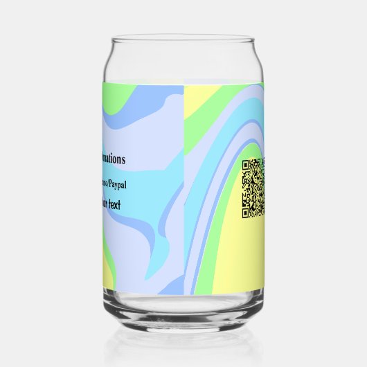 Eenvoudig minimaal streepjescode donaties venmo pa blikvorm glas (Links)