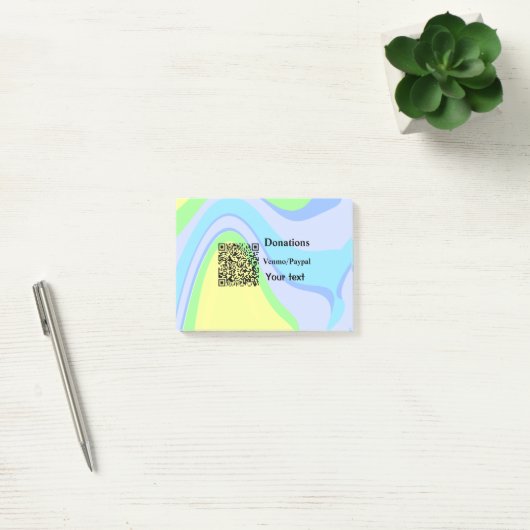 Eenvoudig minimaal streepjescode donaties venmo pa post-it® notes (Kantoor)