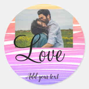 eenvoudig minimaal toevoegen jouw naam foto waterv ronde sticker