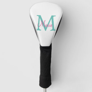 eenvoudig minimaal toevoegen naam monogram groen r golfheadcover