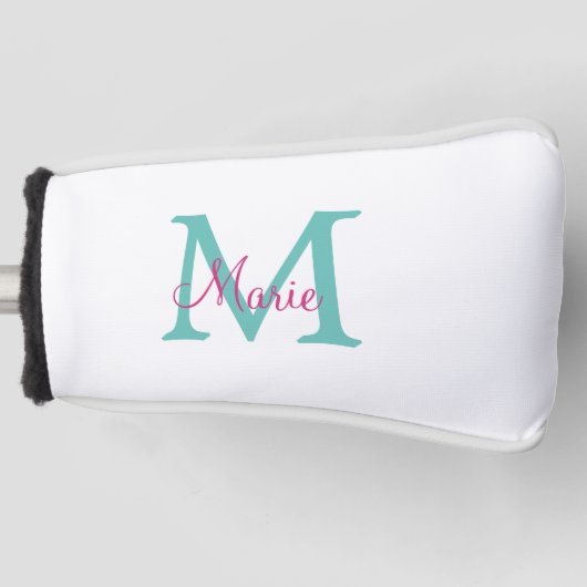 eenvoudig minimaal toevoegen naam monogram groen r golfheadcover (Voorkant)