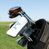 eenvoudig minimaal toevoegen naam monogram groen r golfheadcover (Insitu)