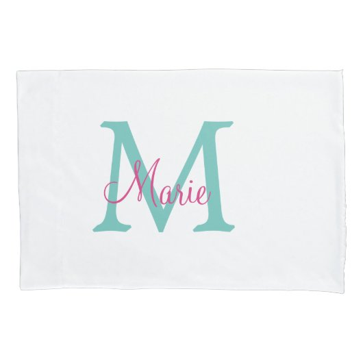 eenvoudig minimaal toevoegen naam monogram groen r kussensloop (Voorkant)