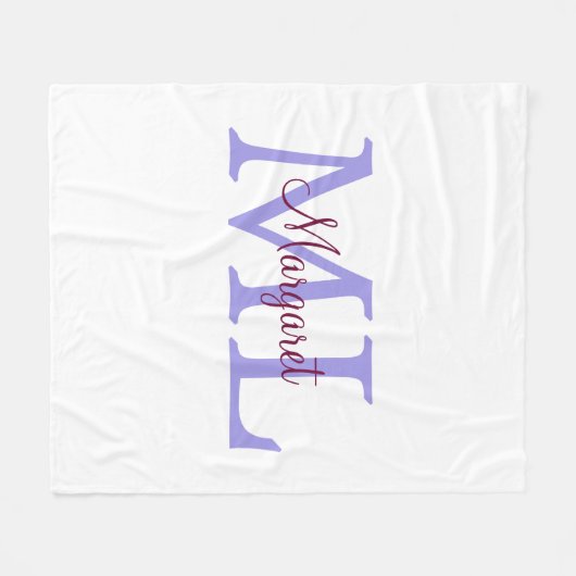 eenvoudig minimaal toevoegen naam monogram roze ro fleece deken (Voorkant (Horizontaal))