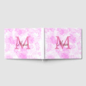eenvoudig minimaal toevoegen naam monogram roze ro gastenboek (Volledig)