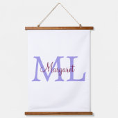 eenvoudig minimaal toevoegen naam monogram roze ro hangend wandkleed (Voorkant)