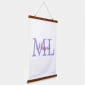 eenvoudig minimaal toevoegen naam monogram roze ro hangend wandkleed (Gebogen)