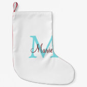 eenvoudig minimaal toevoegen naam monogram roze ro kleine kerstsok (Voorkant)