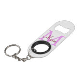 eenvoudig minimaal toevoegen naam monogram roze ro mini flessenopener (Voorkant Gekanteld)