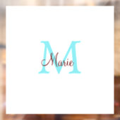 eenvoudig minimaal toevoegen naam monogram roze ro raamsticker (Vel 2)