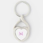 eenvoudig minimaal toevoegen naam monogram roze ro sleutelhanger (Voorkant)