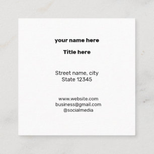 EENVOUDIG MINIMAAL TOEVOEGEN UW LOGO-DOUANESTEKST  VIERKANTE VISITEKAARTJE