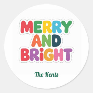Eenvoudig minimaal vet typografie Kerst sticker