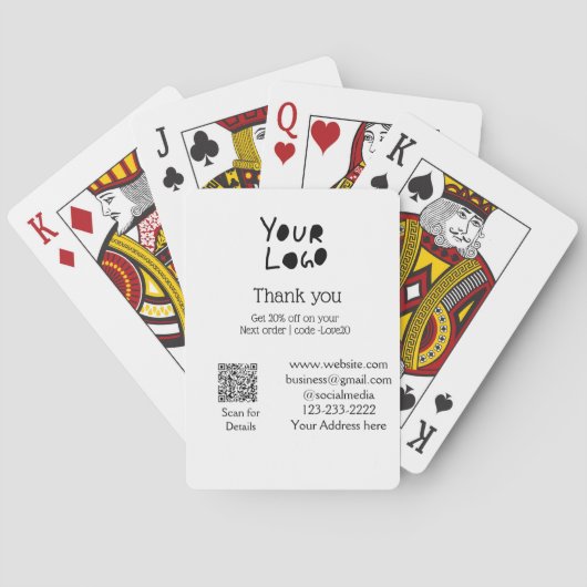 eenvoudig minimaal voeg hier uw logo/ontwerp tekst pokerkaarten (Achterkant)