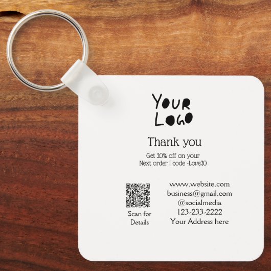 eenvoudig minimaal voeg hier uw logo/ontwerp tekst sleutelhanger (Voorkant)