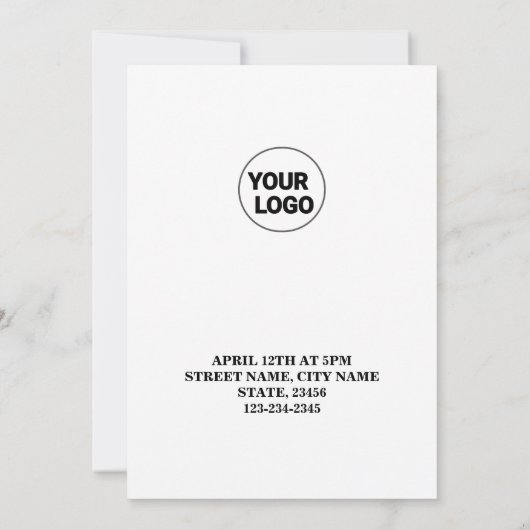 Eenvoudig minimaal voeg je logo-tekstnaam toe kaart (Achterkant)