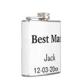 EENVOUDIG MINIMAAL voeg je naam toe beste getuige Heupfles (Rechts)