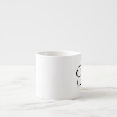 eenvoudig minimaal voeg jouw tekst monogram foto v espresso kop (Voorkant)