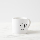 eenvoudig minimaal voeg jouw tekst monogram foto v espresso kop (Voorkant rechts)