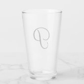 eenvoudig minimaal voeg jouw tekst monogram foto v glas (Achterkant)