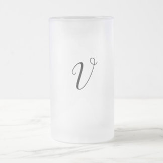 eenvoudig minimaal voeg jouw tekst monogram foto v matglas bierpul