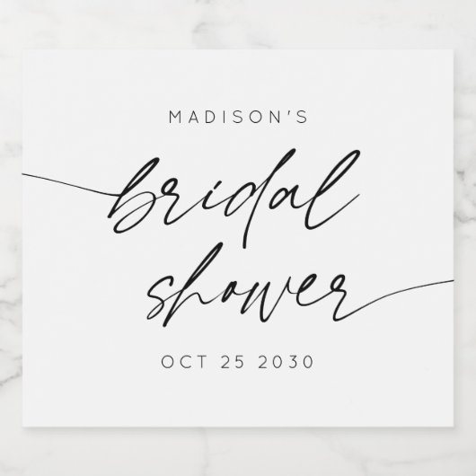 Eenvoudig Minimaal Vrijgezellenfeest Script | Zwar Sparkling Wijnetiket (Enkel label)