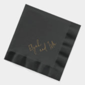 Eenvoudig minimaal zwart en goud folie servetten (Links)