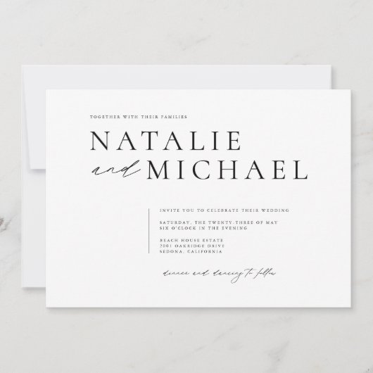 Eenvoudig minimaal zwart en wit, modern vierkant h kaart (Voorkant)