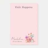 Eenvoudig Minimal Basic Roze Breien Post-it® Notes (Voorkant)