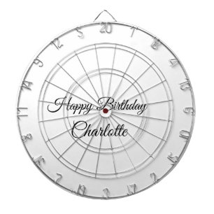 EENVOUDIG MINIMAL.CUTIE ADD NAME BABY happy birthd Dartbord