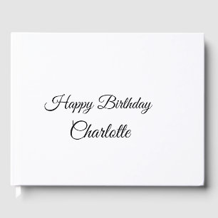 EENVOUDIG MINIMAL.CUTIE ADD NAME BABY happy birthd Gastenboek