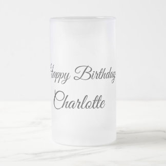 EENVOUDIG MINIMAL.CUTIE ADD NAME BABY happy birthd Matglas Bierpul