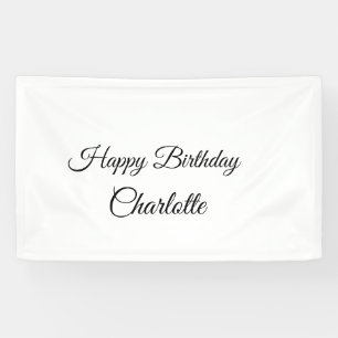 EENVOUDIG MINIMAL.CUTIE ADD NAME BABY happy birthd Spandoek