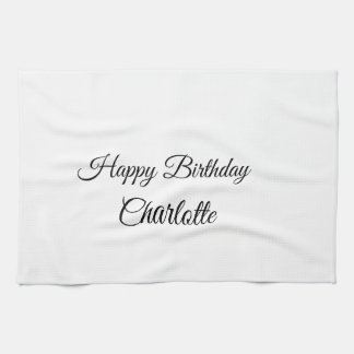 EENVOUDIG MINIMAL.CUTIE ADD NAME BABY happy birthd Theedoek