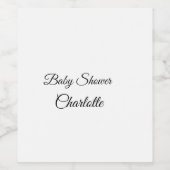 EENVOUDIG MINIMAL.CUTIE VOEGT HET baby shower VAN Wijn Etiket (Enkel label)