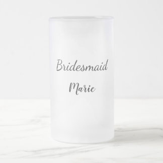 EENVOUDIG MINIMAL jouw naam aangepaste bridesmaid  Matglas Bierpul