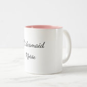 EENVOUDIG MINIMAL jouw naam aangepaste bridesmaid  Tweekleurige Koffiemok (Voorkant rechts)