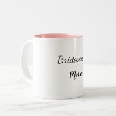 EENVOUDIG MINIMAL jouw naam aangepaste bridesmaid  Tweekleurige Koffiemok (Voorkant links)