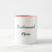 EENVOUDIG MINIMAL jouw naam aangepaste bridesmaid  Tweekleurige Koffiemok (Center)