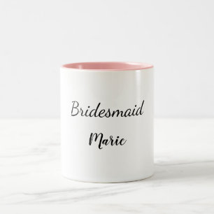 EENVOUDIG MINIMAL jouw naam aangepaste bridesmaid  Tweekleurige Koffiemok