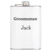 EENVOUDIG MINIMAL jouw naam aangepaste Groomsman F Heupfles (Voorkant)