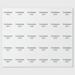 EENVOUDIG MINIMAL jouw naam aangepaste Groomsman t Cadeaupapier