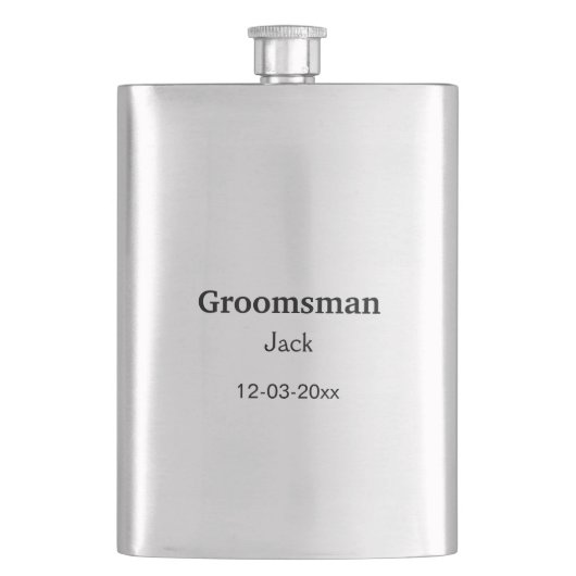 EENVOUDIG MINIMAL jouw naam aangepaste Groomsman t Flacon (Voorkant)