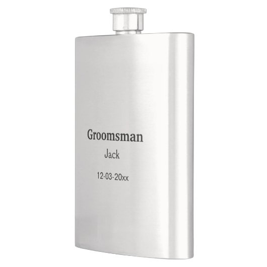 EENVOUDIG MINIMAL jouw naam aangepaste Groomsman t Flacon (Links)